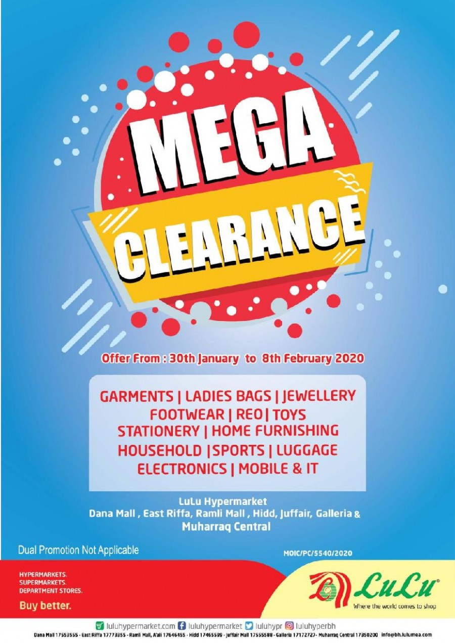 Lulu Hypermarket Mega Clearance Offers