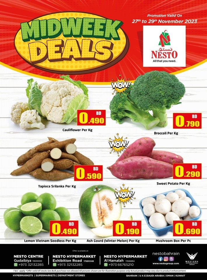 Midweek Deals 27-29 November 2023