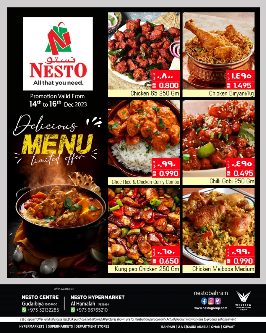 Delicious Menu Limited Offer